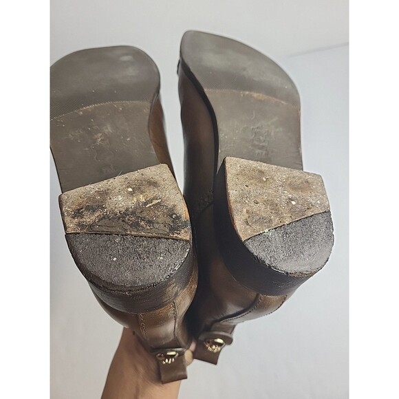 Tory Burch Chelsea Ankle Boots Patent Leather Brown Size 7 M - Picture 16 of 16